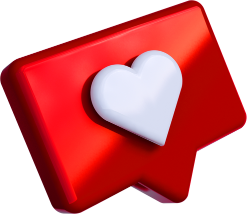 notification love icon 3d