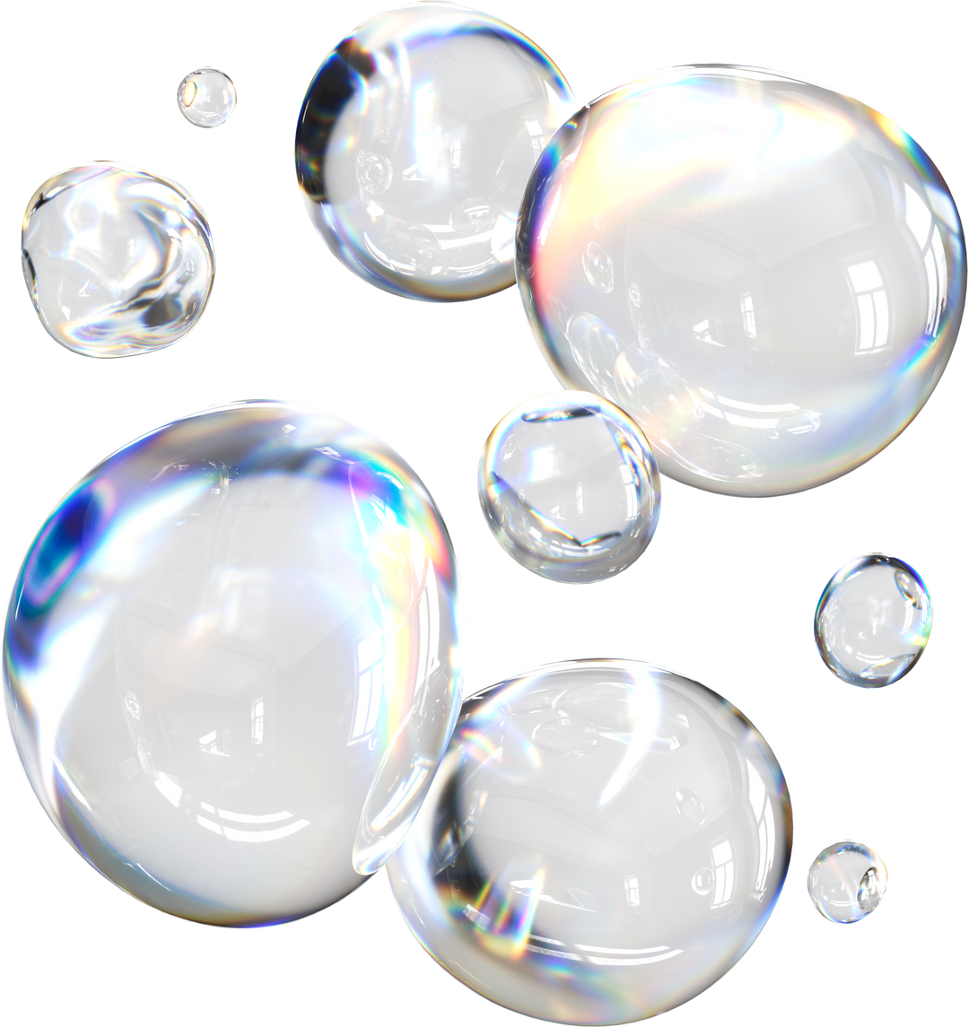 3D Soap bubble abstract shapes